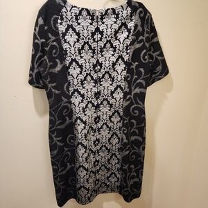 Antonio Melani Women's Black And melatic gray formal bodycon midi dress size 14